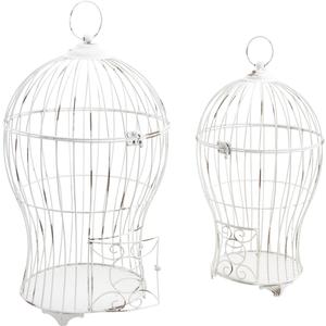 Photo ACA112S : White metal bird cages