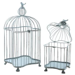 Photo ACA114S : Cages en métal bleu antique