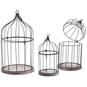 Photo ACA121S : Cages en métal laqué et bois