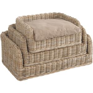 Photo ANI139SC : Grey pulut rattan pet beds