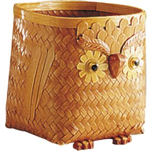 Photo CAN137S : Cache-pot hibou en bambou