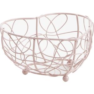 Photo CCF1820 : Heart-shaped pink colored metal basket