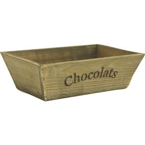 Photo CCO5970 : Wooden basket with printing Chocolats