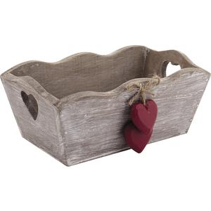 Photo CCO7000 : Wood basket with hanging hearts