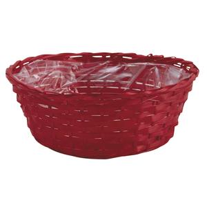 Photo CCO8030P : Corbeille ronde en bambou rouge