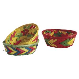 Photo CCO8260 : Oval multicolored bamboo basket