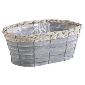 Photo CCO8420P : Oval stained wood and rope basket