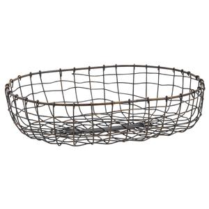 Photo CCO8470 : Antique copper-colored metal oval basket