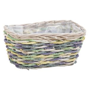 Photo CCO8500P : Rectangular stained maize and metal basket