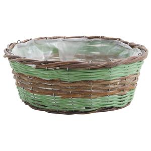 Photo CCO8741P : Round unpeeled willow and polyrattan basket