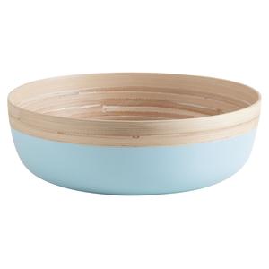 Photo CCO8850 : Sky blue lacquered bamboo bowl
