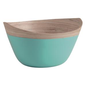 Photo CCO8860 : Oval turquoise lacquered bamboo bowl