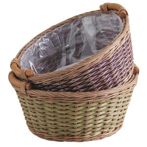 Photo CCO8890P : Round stained rattan basket