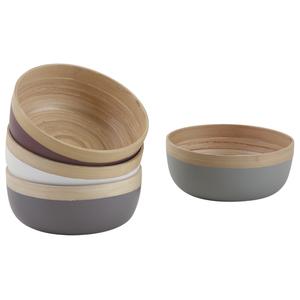 Photo CCO9030 : Round natural and laquered bamboo basket