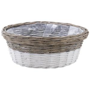 Photo CCO9050P : Willow and stained wood round basket
