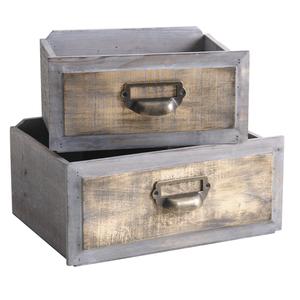 Photo CCO911SP : Stained wood drawer baskets