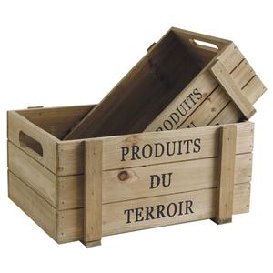 Photo CCO915S : Caisses en bois vieilli Produits du Terroir