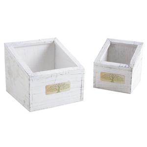 Photo CCO917SP : White stained wood square baskets