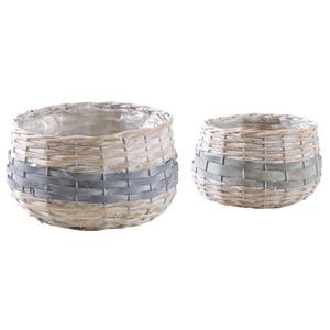 Photo CCO935SP : Round baskets in half willow and grey wood chip