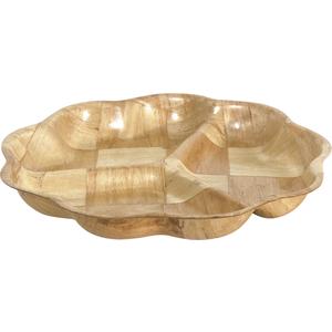 Photo CCP1170 : Flat birch wood basket with compartments