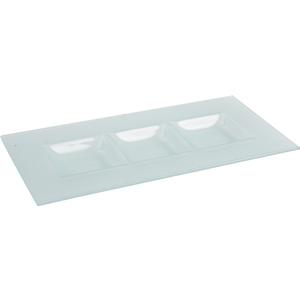 Photo CCP1230V : Frosted glass plate with 3 compartments