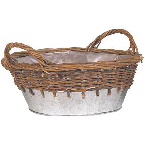 Photo CDA1301P : Willow and zinc basket