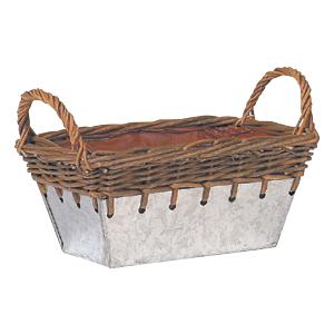 Photo CDA1320P : Willow and zinc basket