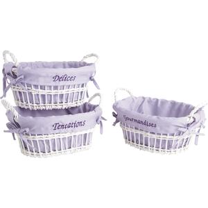 Photo CDA4730C : White lacquered willow basket