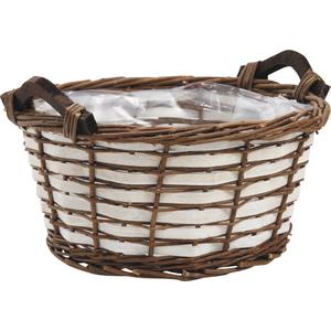 Photo CDA5040P : Unpeeled willow and lacquered wood basket