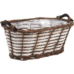 Photo CDA5050P : Unpeeled willow and lacquered wood basket