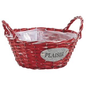 Photo CDA5512P : Red and silver split willow basket