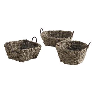 Photo CDA5620 : Leather and rush basket