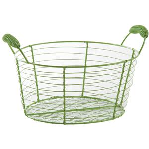 Photo CDA5640 : Round green lacquered metal basket