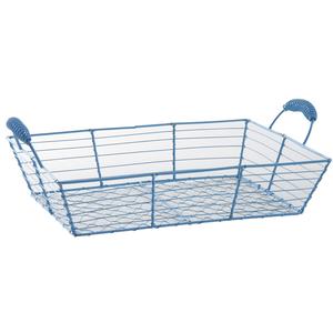 Photo CDA5650 : Rectangular blue lacquered metal basket