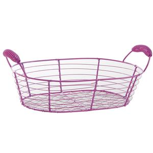 Photo CDA5670 : Oval pink lacquered metal basket