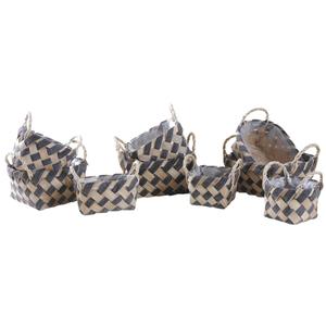 Photo CDA585SP : Whitewashed paper rope and wooden baskets