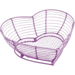 Photo CFA2410 : Heart-shaped lavender colored metal basket