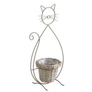 Photo CFA2760P : Split willow and metal cat basket