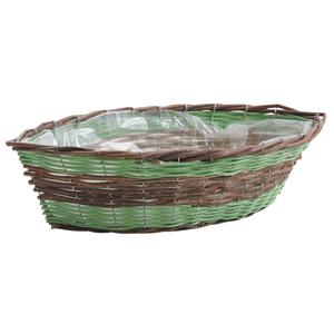 Photo CFL1670P : Unpeeled willow and polyrattan boat basket