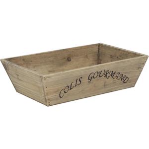Photo CMA2870 : Wooden basket with printing Colis Gourmand