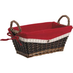 Photo CMA3530C : Rectangular stained willow and wood basket