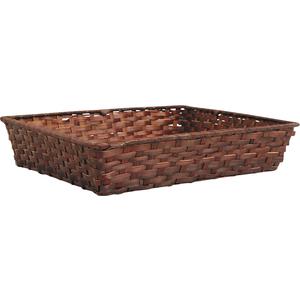 Photo CMA3740 : Rectangular brown stained bamboo basket