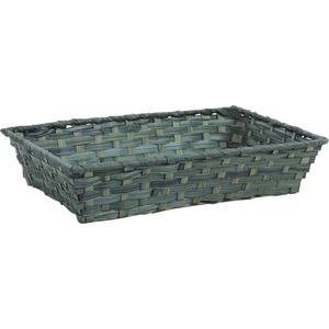 Photo CMA3760 : Rectangular grey blue stained bamboo basket