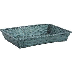 Photo CMA3770 : Rectangular grey blue stained bamboo basket