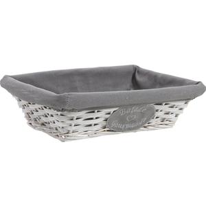 Photo CMA3870C : Rectangular wood and willow basket