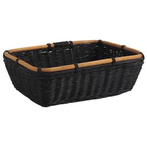Photo CMA4140 : Rectangular black stained rattan basket