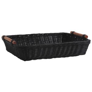 Photo CMA4150 : Rectangular black stained rattan basket
