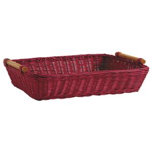 Photo CMA4160 : Rectangular red stained rattan basket