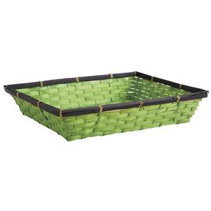 Photo CMA4220 : Rectangular green bamboo basket