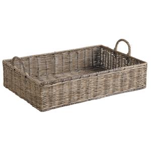 Photo CMA4300 : Rectangular grey rattan basket